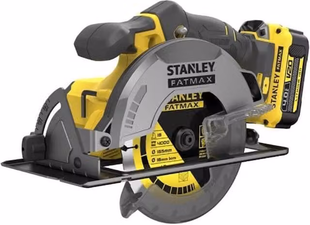 Sega circolare Stanley 18V con batteria ricaricabile 4.0Ah, colore giallo