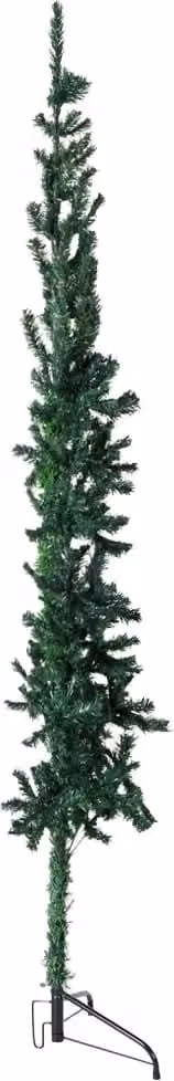 Albero Natale Artificiale Sottile a Metà Supporto Verde 210 cm