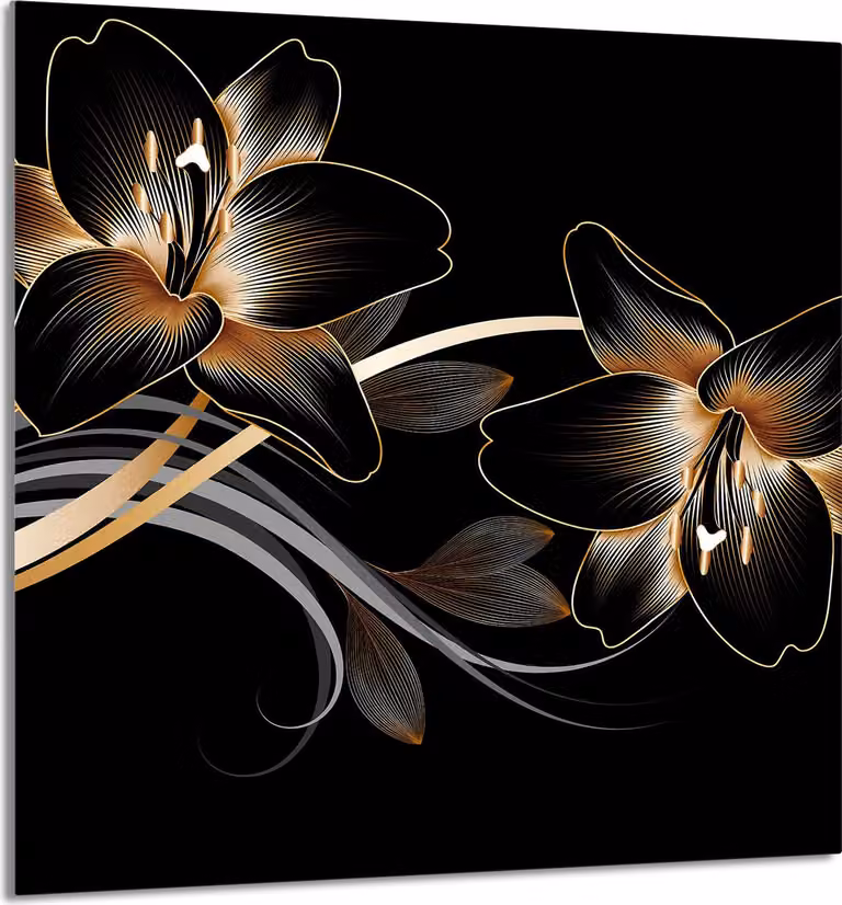 PIATTO IN VETRO PER CUCINA 60x65 Orchidea