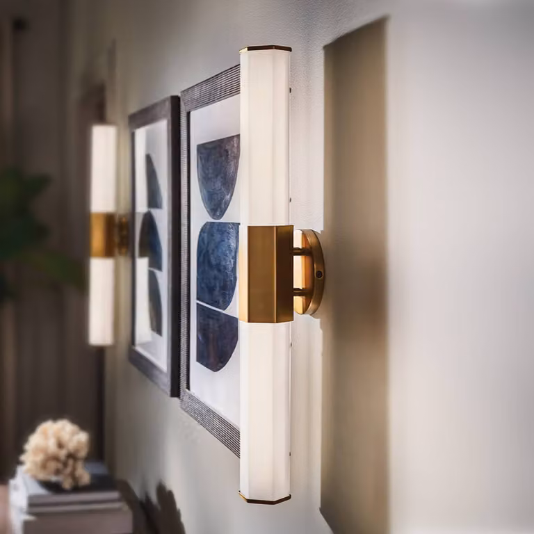 Quintiesse Applique da parete Facet Dual, Ottone / Oro, Bagno, Metallo, Antico, Applique
