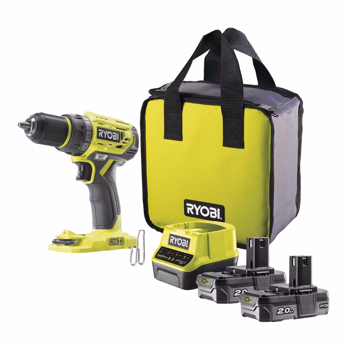 Trapano a batteria RYOBI R18DD7-220S ONE+ avvitatore a batteria, trapano, coppia 60Nm, 18V, 2Ah