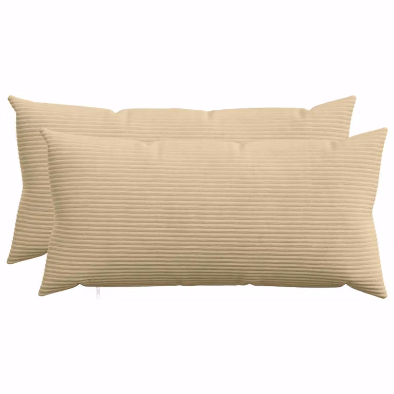 Set di 2 federe vidaXL HEERLEN in velluto a coste, Grigio Verde, L 40 x P 70 cm