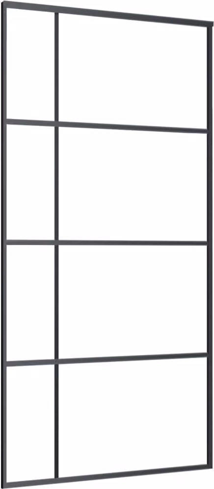 Porta Scorrevole in Vetro ESG e Alluminio 102,5x205 cm Nera