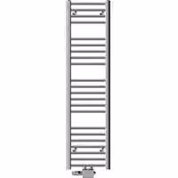Riscaldatore da bagno da 300x1400 mm con finitura cromata, attacco centrale a destra e set di raccordi universale.