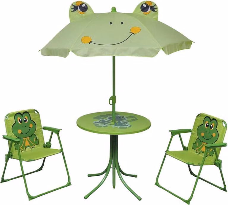 Maison Exclusive - Set da giardino per bambini composto da 3 pezzi con ombrellone verde