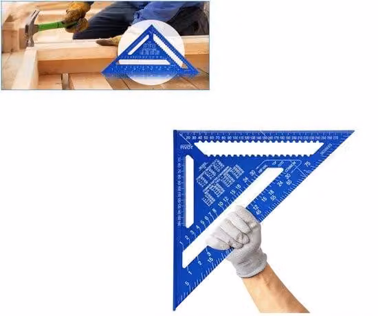 Misuratore angolare a leva da 12 pollici con scala metrica e puntale triangolare in alluminio