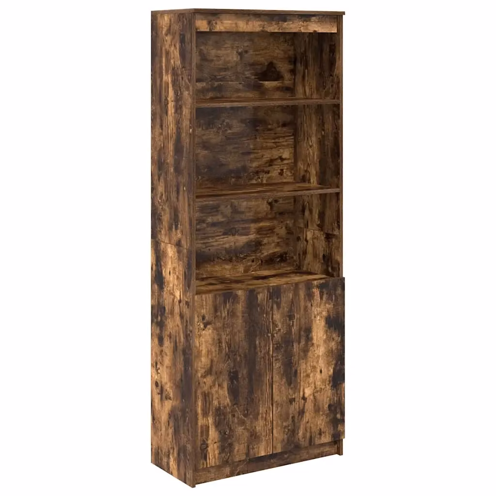 Credenza moderna vidaXL in legno rovere marrone con ante a battente e ripiani interni, sospesa, L: 70 cm, P: 35 cm, H: 180 cm – 2