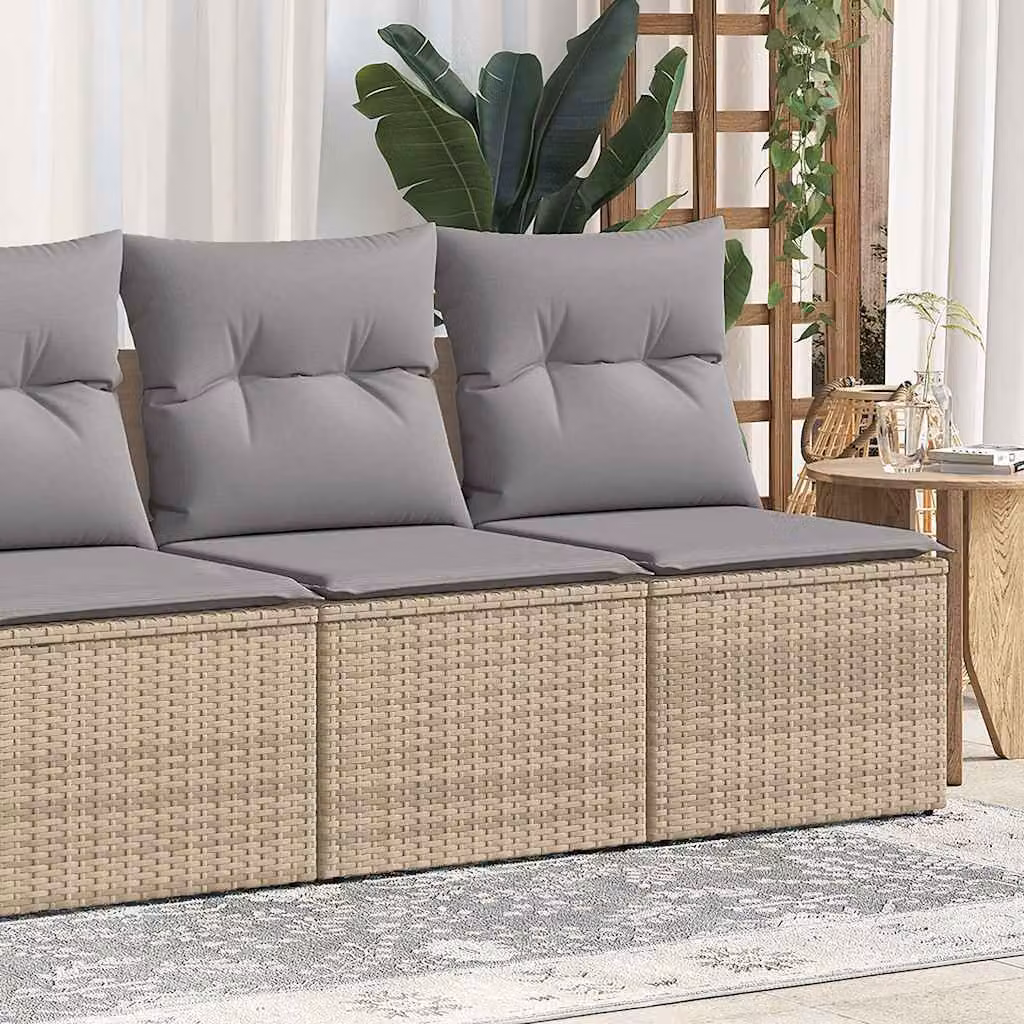 Maison Exclusive - Set Divano da Giardino 2 pz con Cuscini Beige Polyrattan Acacia