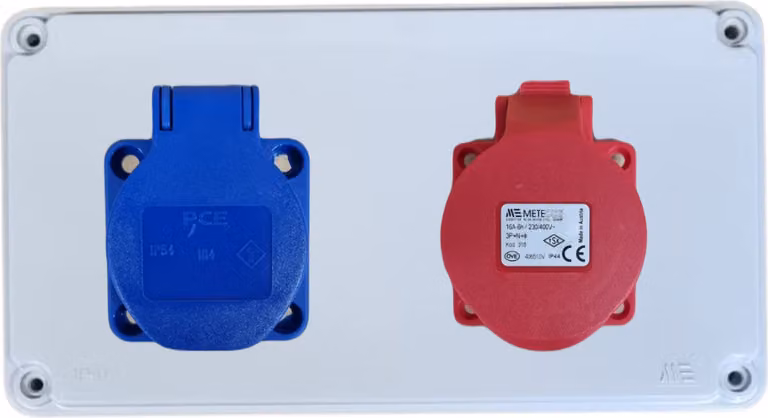 Quadro elettrico IP44, quadro di distribuzione, quadro fusibili 1x 230 V IP44 _1x 16 A IP44_Senza_40202005_Senza cavi