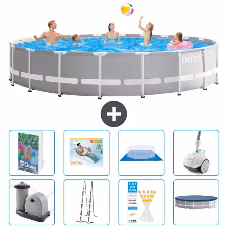Struttura per piscina a forma di prisma - 610x132 cm - composta da 7 elementi - modello S584