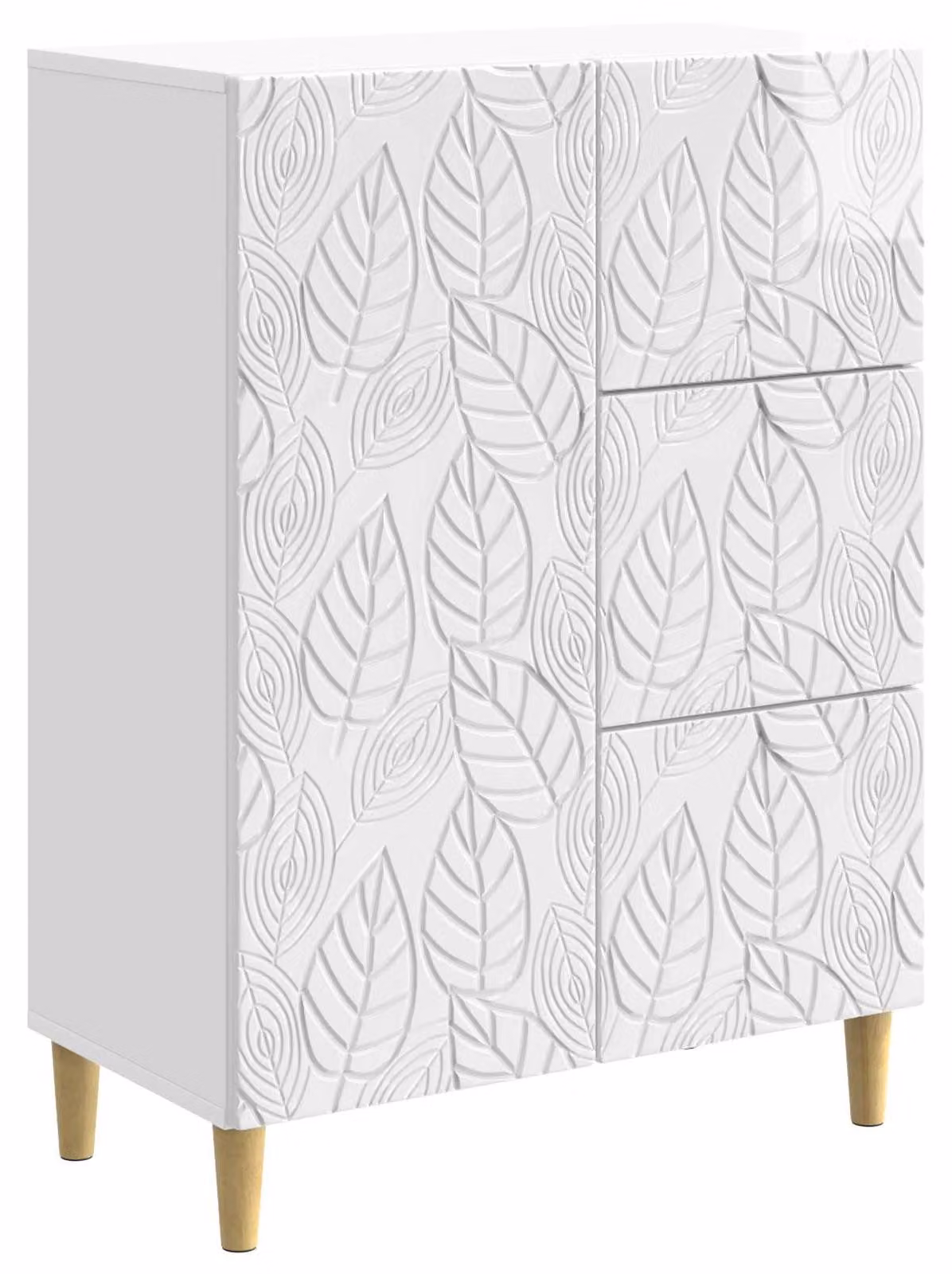 Credenza Bianco Lucido 66 x 34,5 x 90 cm Legno ingegnerizzato