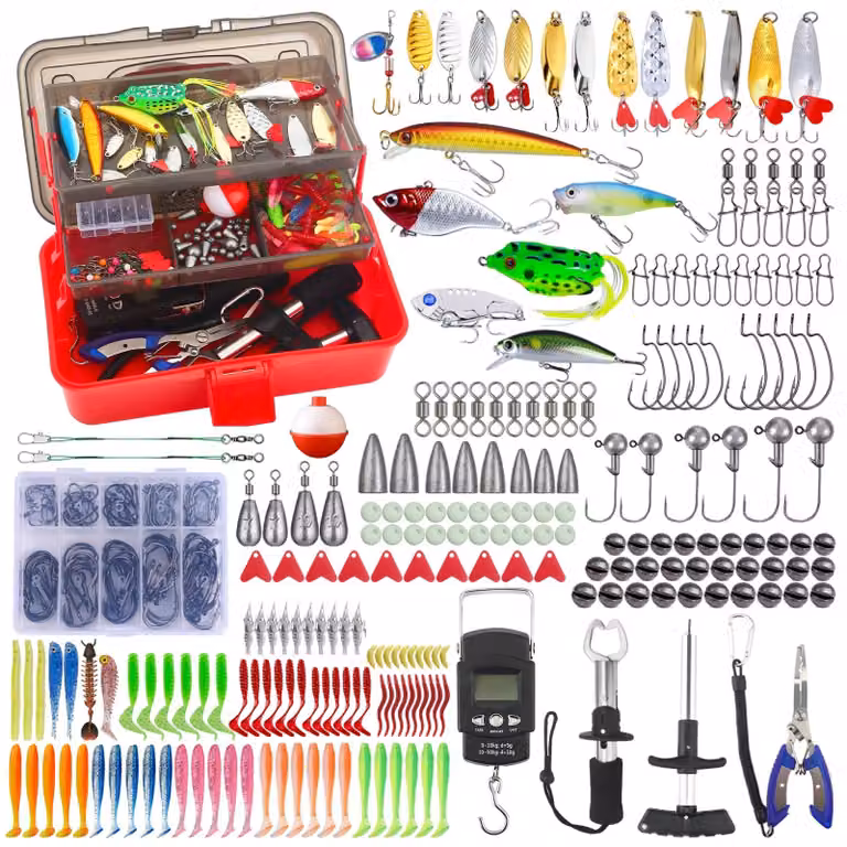 Kit completo per la pesca, composto da 314 pezzi