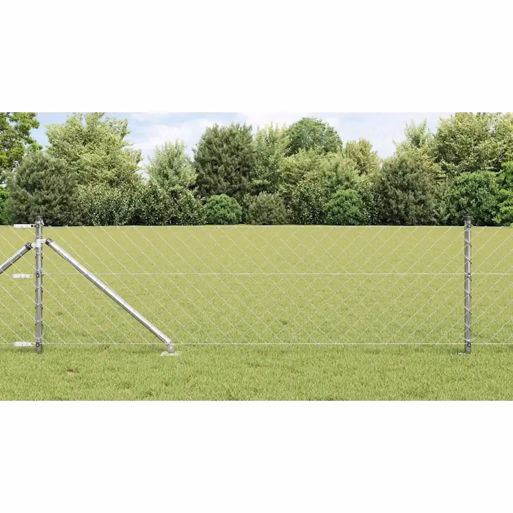 Pannello per recinzione in acciaio argentato con maglia 60 x 60 mm, dimensioni 25 x 0,8 m – 2
