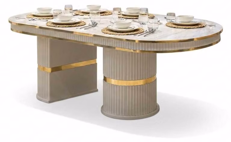 Esstisch Stil modern beige praktisch Esszimmer komfortabel