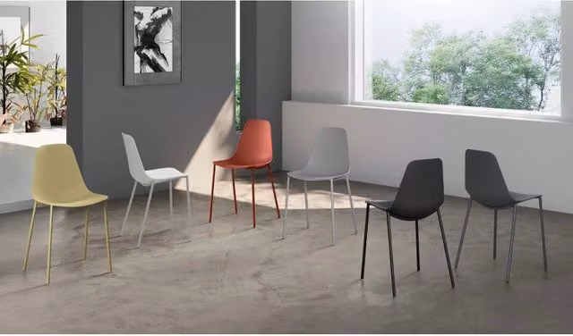 Set di 4 Sedie in polipropilene Frida 49cm X 48.5cm H 88cm Stones