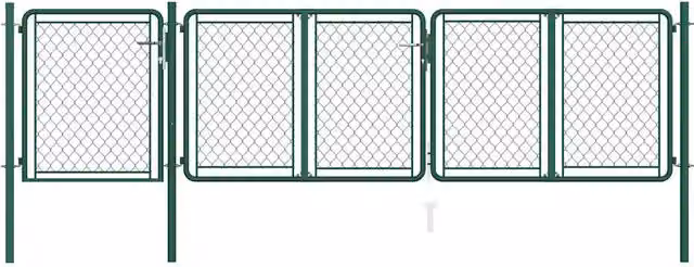 Cancello da Giardino in Acciaio 400x75 cm Verde 144444