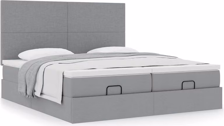 Struttura Letto Pouf con Materassi 200x200 cm in Tessuto