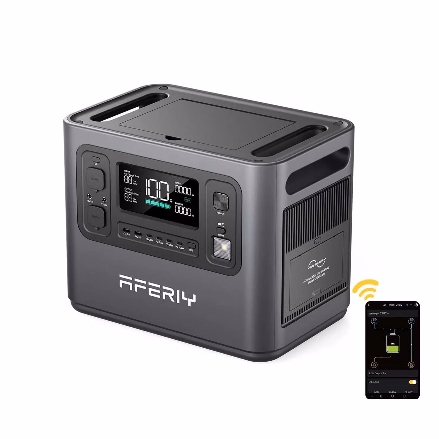 AFERIY P210 Stazione di ricarica portatile | 2400 W 2048 Wh