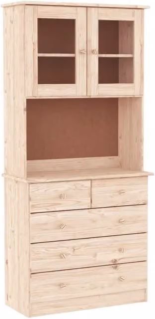 Credenza | Madia | Buffet da pranzo | Armadio da pranzo ALTA 77x35x165 cm in Legno Massello di Pino