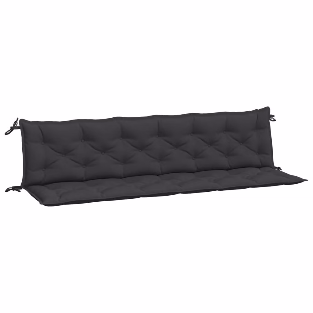 Cuscini per Panca 2 pz Neri 200x50x7 cm in Tessuto Oxford