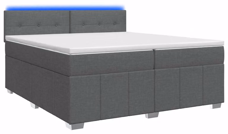 Letto a molle con materasso grigio scuro 200 x 200 cm in tessuto