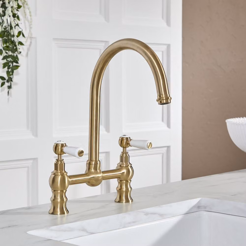 Miscelatore Cucina Tradizionale Ponte Oro Satinato