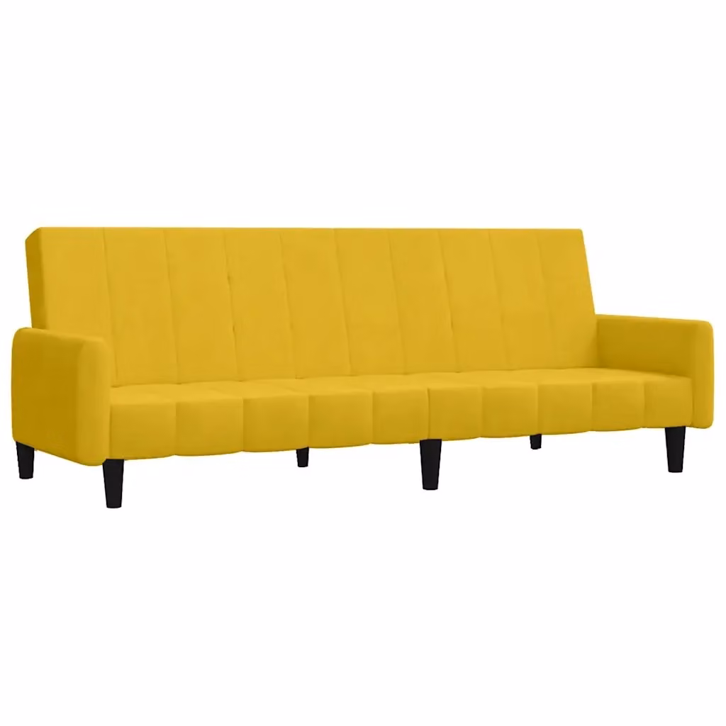 Divano Letto Click-Clack a 2 Posti in Velluto Giallo vidaXL L: 220 cm, P: 84,5 cm, H: 69 cm – 2