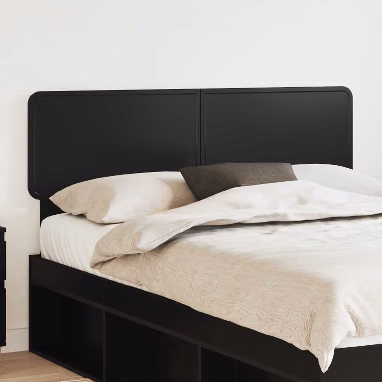 Testiera per letto vidaXL in legno ingegnerizzato rovere nero con finitura opaca