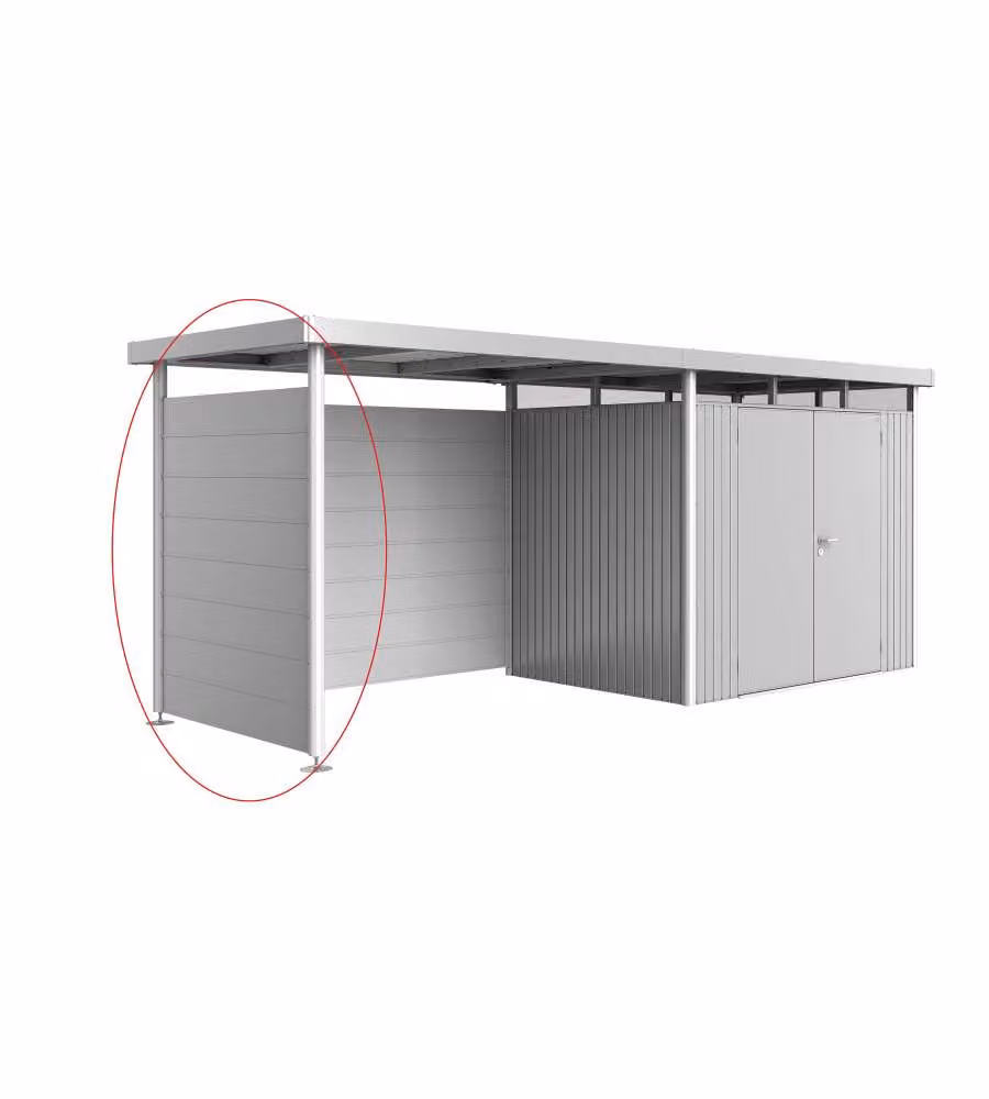 Parete laterale per tetto laterale casetta HighLine H2 argento metallizzato
