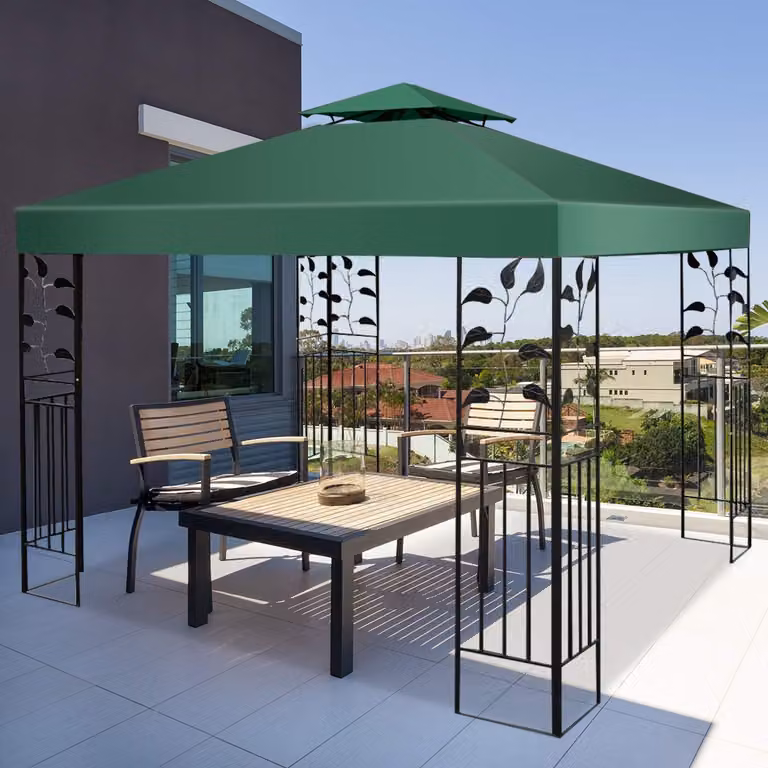 Copertura superiore in poliestere per gazebo Costway, telo tetto di ricambio verde, 3x3 m
