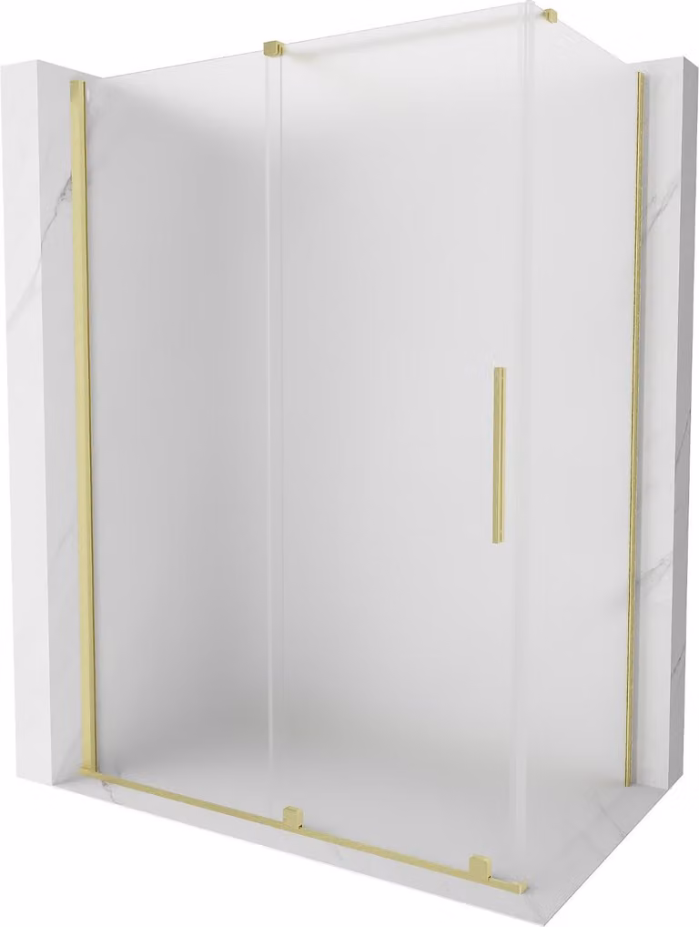 Mexen Velar cabina doccia scorrevole 140 x 70 cm, satinato, oro spazzolato - 871-140-070-31-55