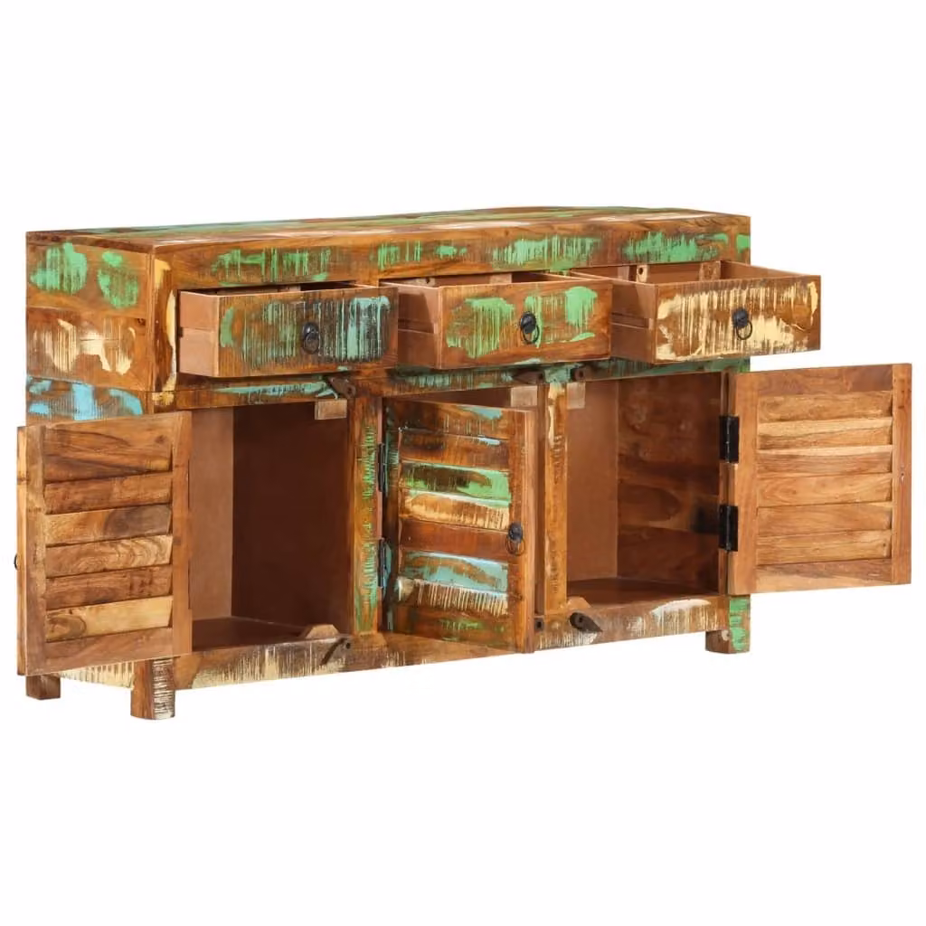Credenza 110x30x65 cm in legno massiccio di recupero
