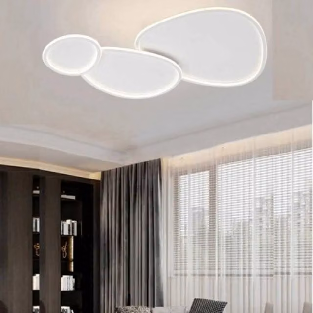 Trade Shop - Plafoniera A Led 3 Ovali A Tripla Colorazione Di Luce 100 W Da Soffitto Pn-23-3c -