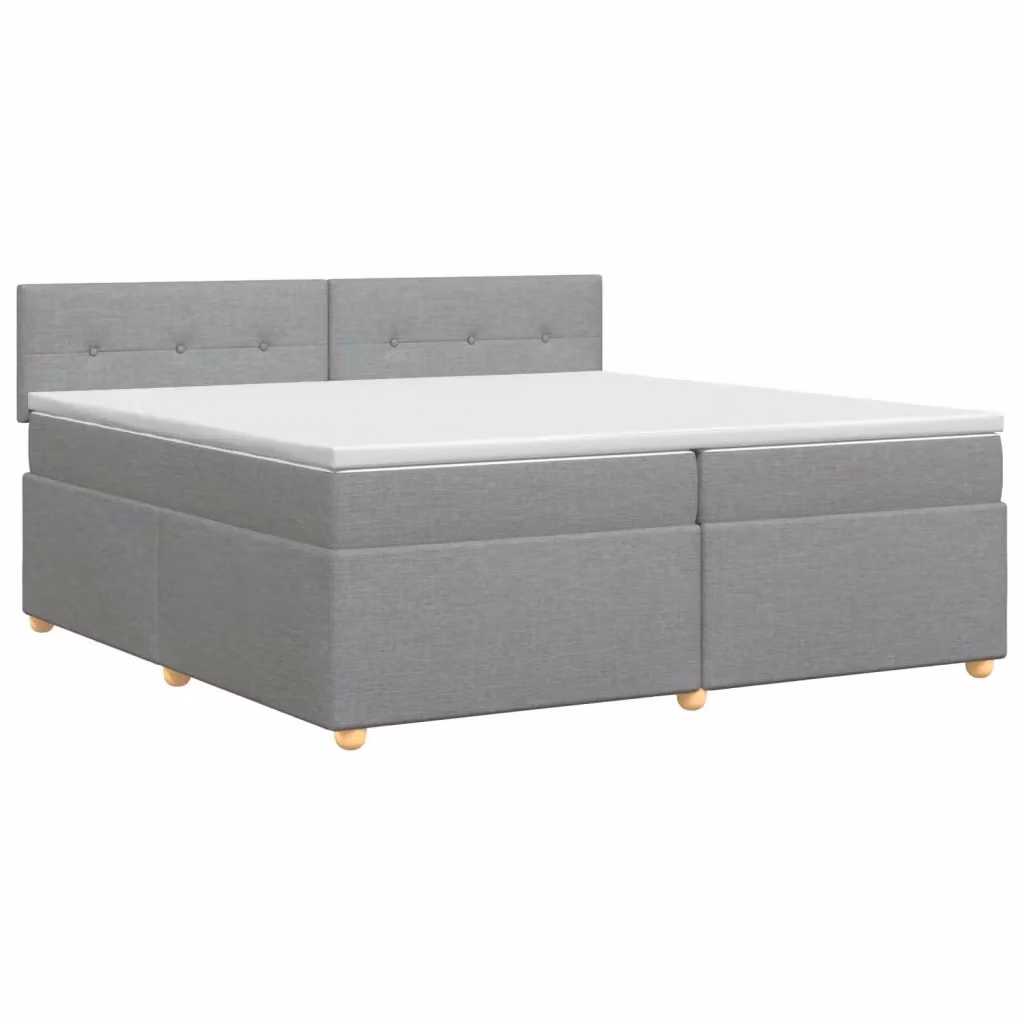 Letto box spring con materasso ibrido vidaXL Grigio e Bianco L/P/H: 200 x 200 x 34 cm – 2