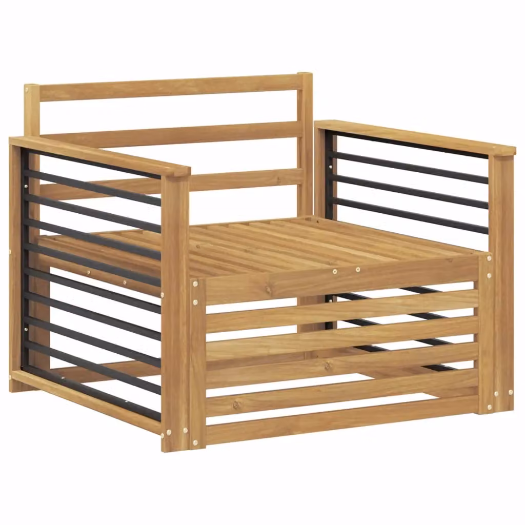 Divano da esterno moderno vidaXL in legno di acacia massello bianco – 2