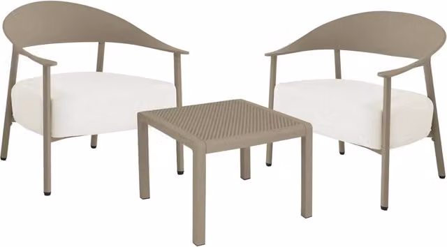 Set da giardino in metallo e plastica "Céora" - 2 posti - Colore taupe