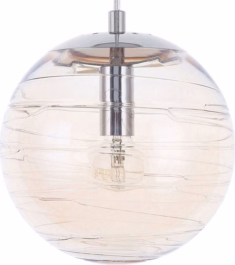 BELIANI Lampada a sospensione in vetro giallo e oro con sfumature sferiche. Look moderno