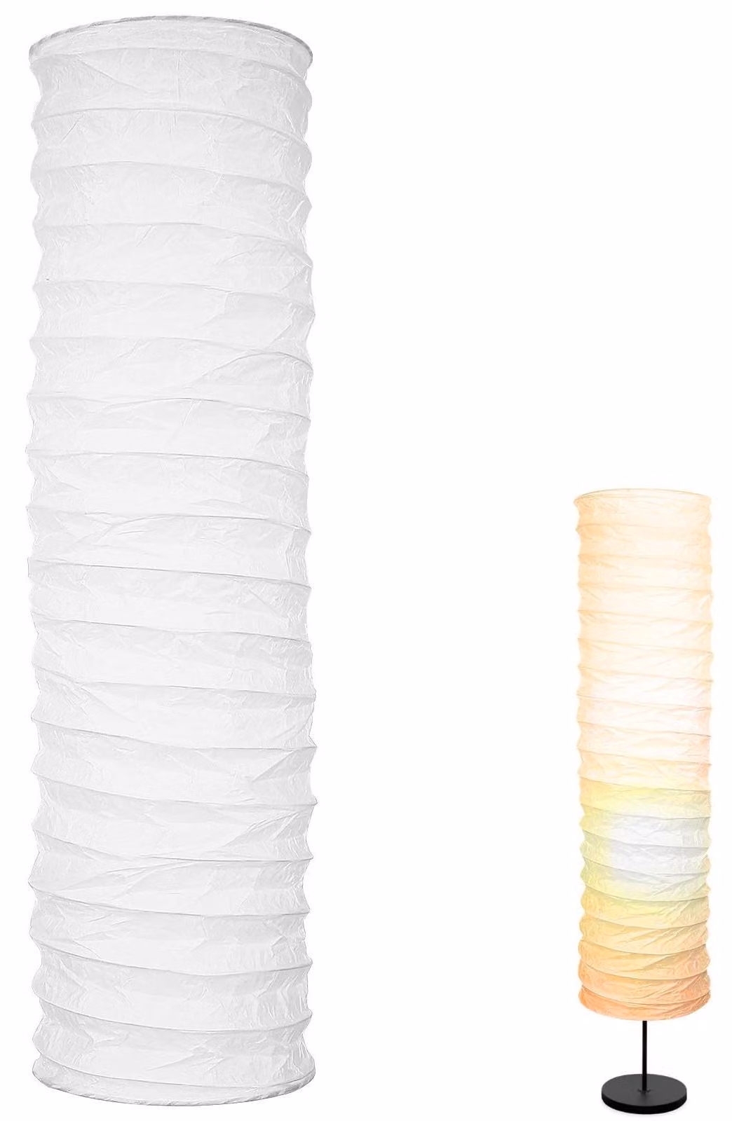 Lampada da terra con paralume in carta, colore bianco