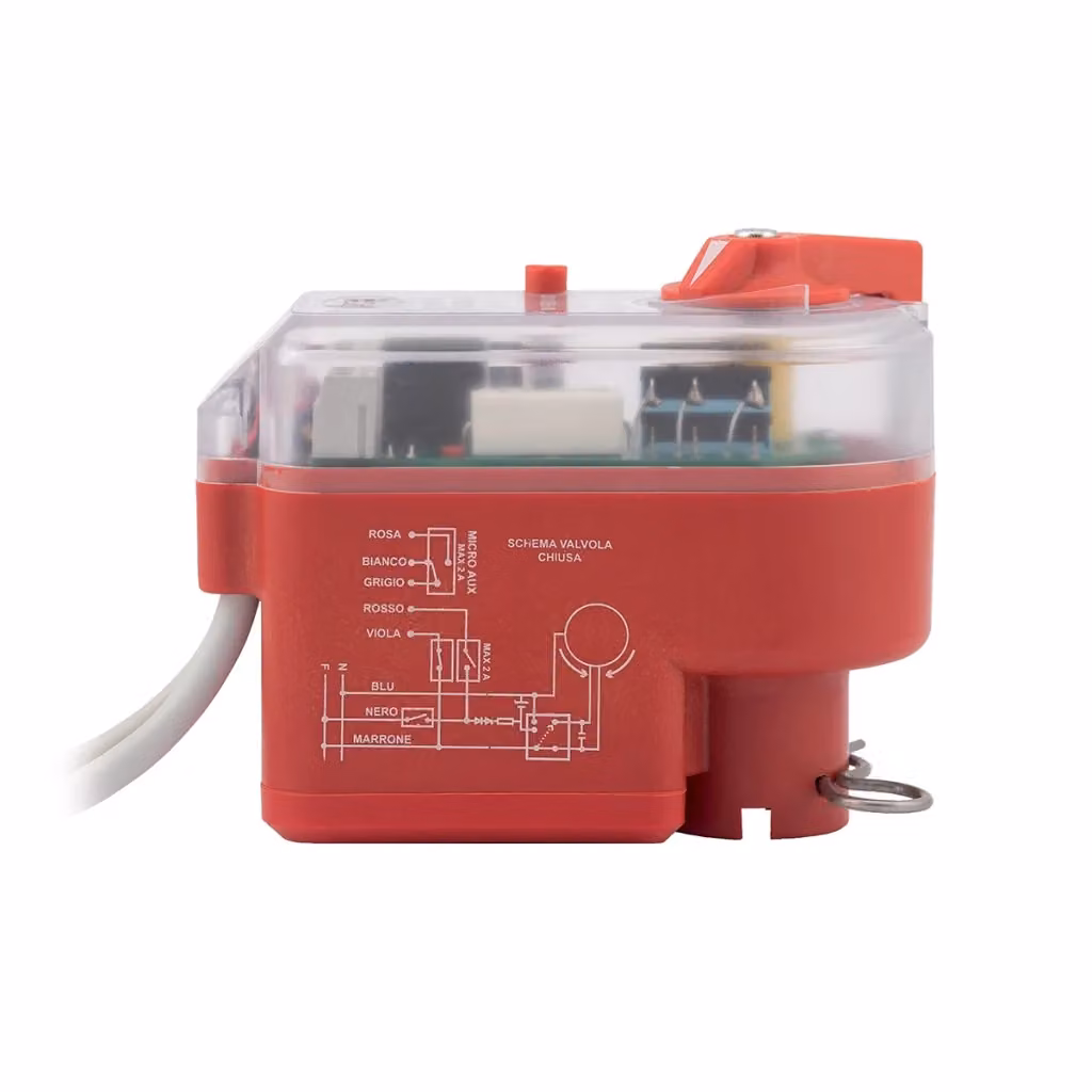 Servocomando elettrico DianFlex per valvole di zona a sfera in plastica, colore rosso – 2