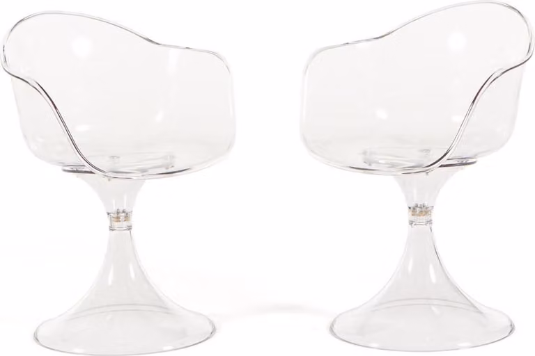Set di 2 sedie trasparenti in policarbonato dal design elegante e futuristico, monoblocco e leggere, ideali per soggiorno, ufficio, bar e ristorante – KIARA