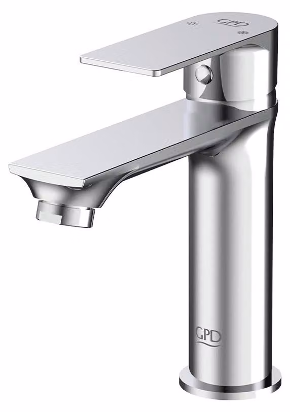 Miscelatore per lavabo cromato, rubinetteria da bagno in ottone MLB155