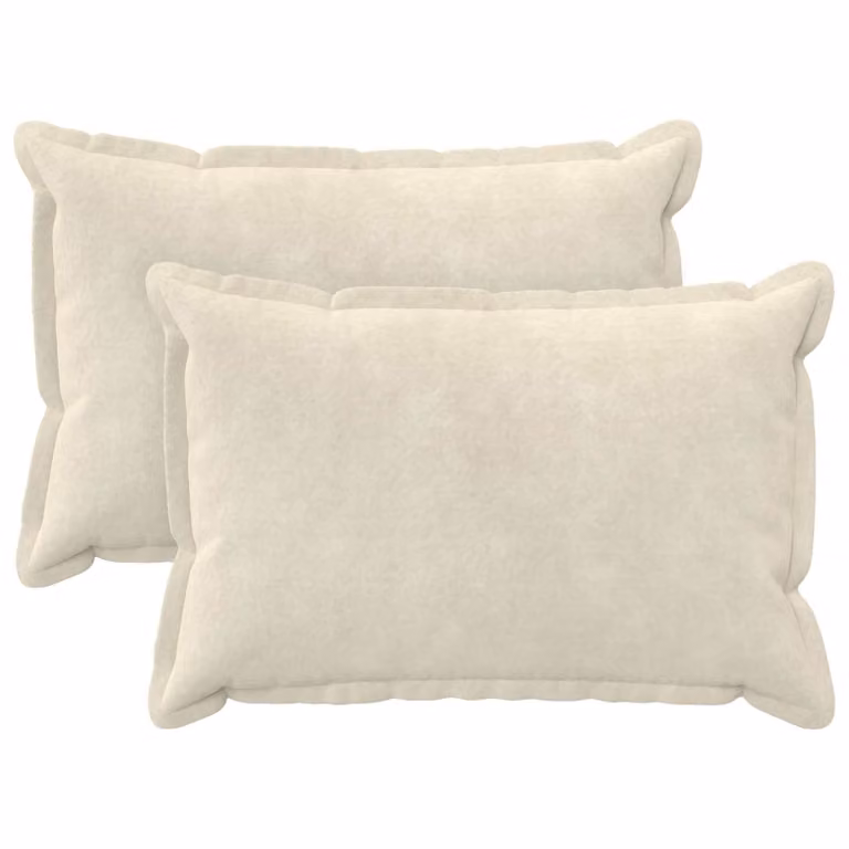 vidaXL Cuscino con cuscino HOUTEN 2 pz Crema Fleece in microfibra