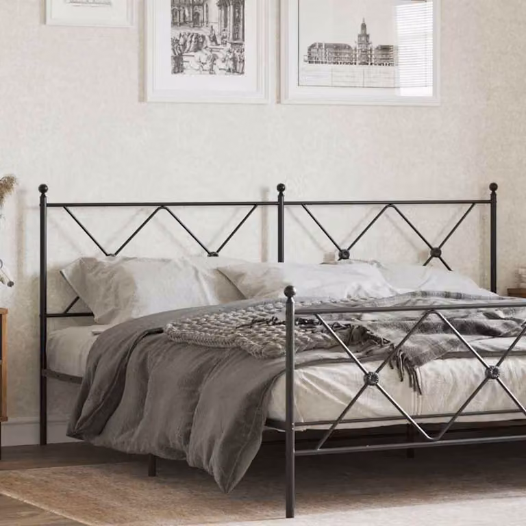 Testiera di ricambio vidaXL in metallo nero per letto 180x200 cm