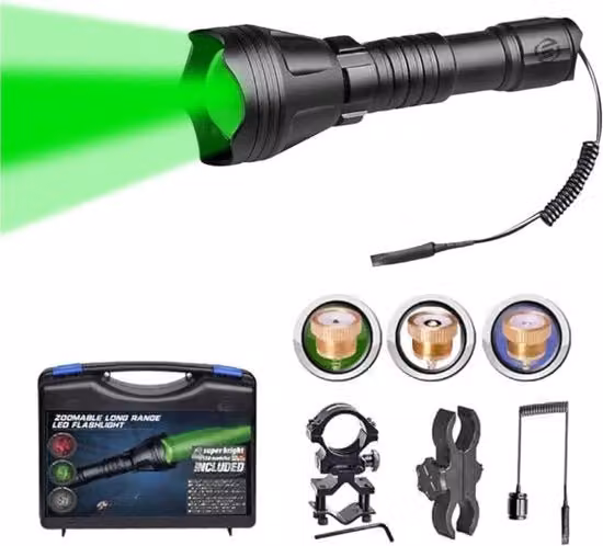 Lanterna Militare - Lanterna LED Ricaricabile - Multi Funzione - Impermeabile - per Casa, Campeggio, Emergenze