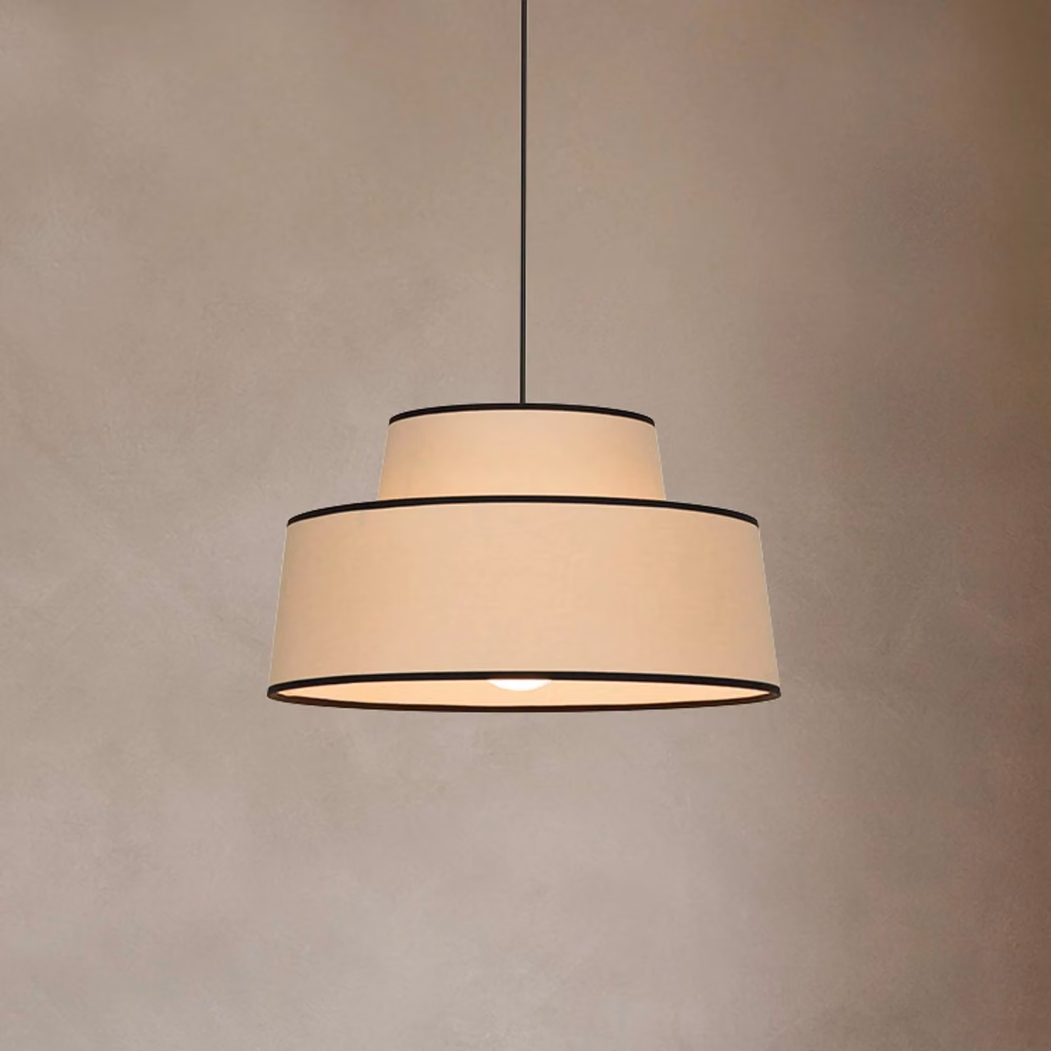 COREP Lampada a sospensione Mallorca, dimmerabile, Alluminio / Grigio / Zincato, Soggiorno / Sala da pranzo, Tessuto / Stoffa / Seta, Lampada a sospensione