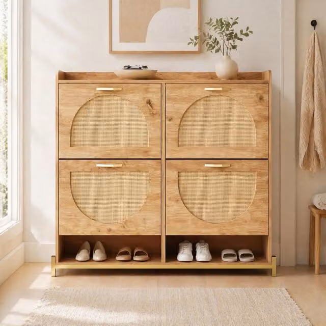 Armadio Salvaspazio REDOM in MDF e Metallo Colore Marrone L: 108,5 cm, P: 24 cm, H: 100 cm