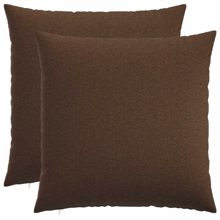 Set di 2 cuscini vidaXL HEERLEN marroni in tessuto con fodera lavabile e rimovibile L/P/H: 70 x 70 x 70 cm