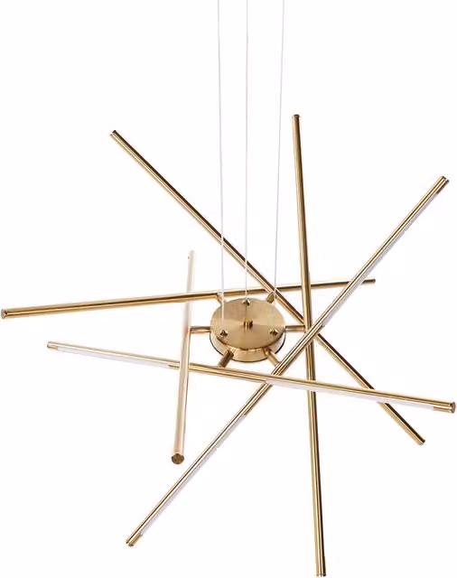 Lampada a sospensione LED Beliani in metallo dorato con design moderno e organico, dimmerabile con telecomando e timer