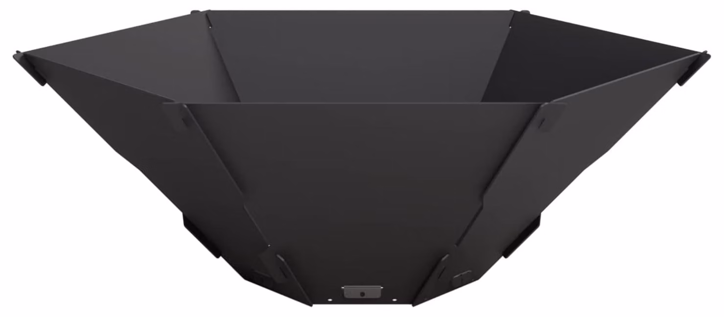 Focolare nero, dimensioni 58,5 x 51,5 x 19,5 cm, in acciaio