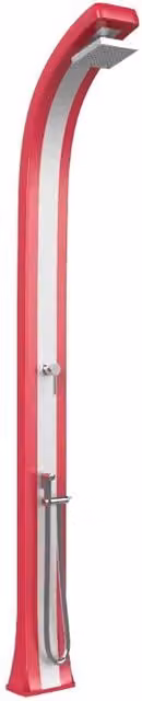 Doccia Tradizionale In Polietilene Spring Plus Con Miscelatore E Doccetta Mobile Colore Rosso/Inox Cv-B145/3027-I